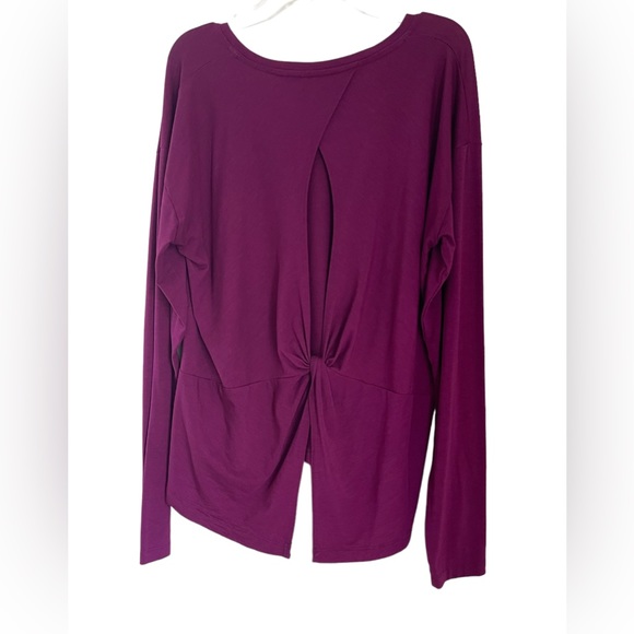 Athleta Essence Twist Top Women’s M Open Back Long Sleeve Constellation Purple - Picture 2 of 9